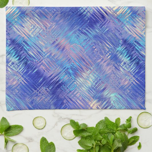 Sapphire Blue Scribbled Texture Küchentuch (Gefaltet)