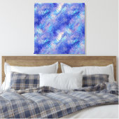 Sapphire Blue Scribbled Texture Leinwanddruck (Insitu (Schlafzimmer))