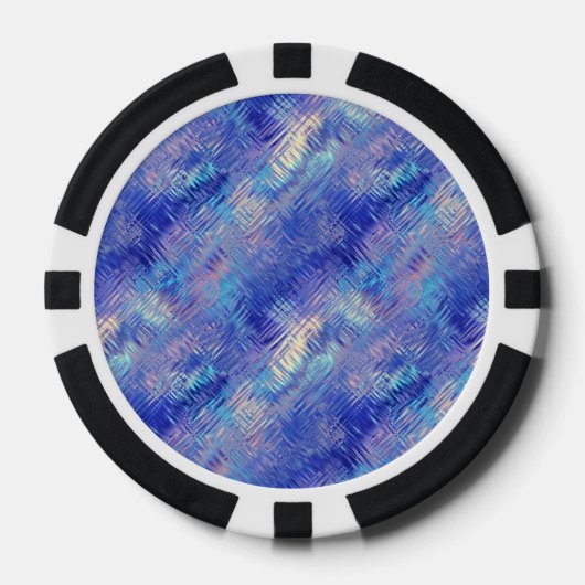Sapphire Blue Scribbled Texture Pokerchips (Vorderseite)