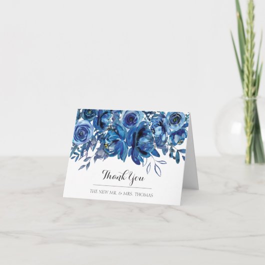 Sapphire Blue Serenity geklappt Dankeschön Karte (Vorderseite)