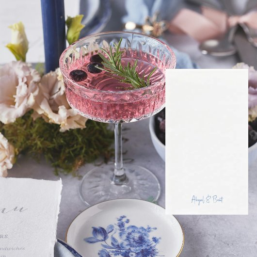 Sapphire Blue Text Personalisiert Wedding Serviette