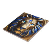 Sapphire Blue und Gold Lion, Fliese (Seite)