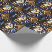 Sapphire Blue und Gold Lion, Geschenkpapier (Ecke)