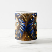 Sapphire Blue und Gold Lion, Kaffeetasse (Mittel)