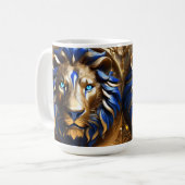 Sapphire Blue und Gold Lion, Kaffeetasse (Vorderseite Links)