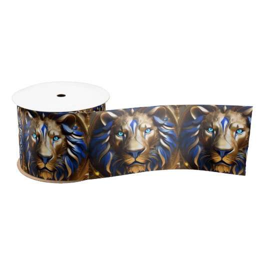 Sapphire Blue und Gold Lion, Satinband (Spule)
