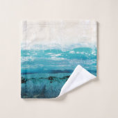 Sapphire Blue Watercolor Badhandtuch Set (Waschlappen)