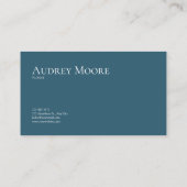 Sapphire Blue Watercolor Floral Gold Frame Visitenkarte (Rückseite)