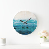 Sapphire Blue Watercolor Große Wanduhr (Zuhause)