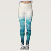 Sapphire Blue Watercolor Leggings (Vorderseite)