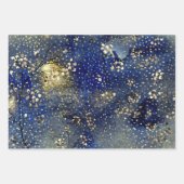Sapphire Blue Winter Dusk Sky Gold Snowfall Geschenkpapier Set (Vorderseite 2)
