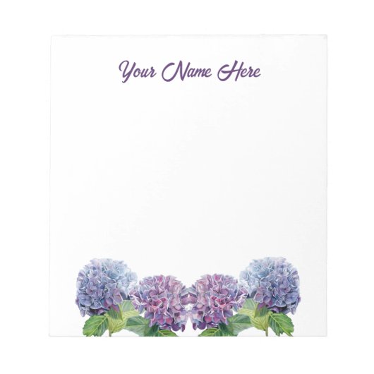 Sapphire Blues Hydrangeas Notepad Notizblock (Vorderseite)