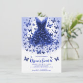 Sapphire Butterfly Dress September Birthstone Einladung (Stehend Vorderseite)