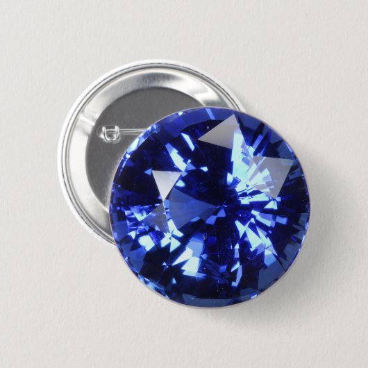 Sapphire Dark Blue Gemstone September Birthstone Button (Vorne & Hinten)
