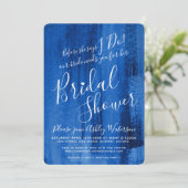 Sapphire Deep Blue Art Brautparty Einladung (Stehend Vorderseite)