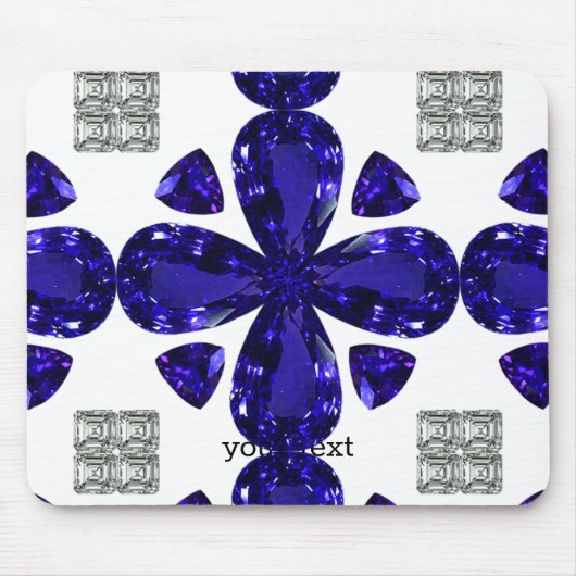 Sapphire Diamond Art, blau Mousepad (Vorne)