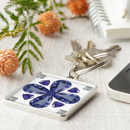 Sapphire Diamond Art, Blue Schlüsselanhänger (Seite)
