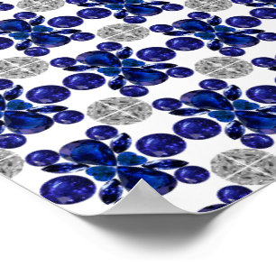 Sapphire Diamond Gemstone Art Blue Poster