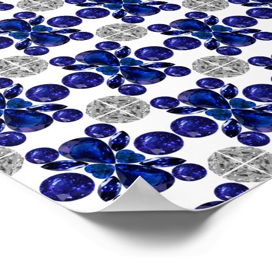 Sapphire Diamond Gemstone Art Blue Poster (Ecke)