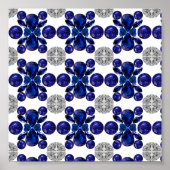 Sapphire Diamond Gemstone Art Blue Poster (Vorne)