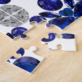 Sapphire Diamond Gemstone Art Blue Puzzle (Seite)