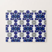 Sapphire Diamond Gemstone Art Blue Puzzle (Horizontal)