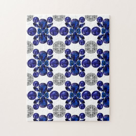 Sapphire Diamond Gemstone Art Blue Puzzle (Vertikal)