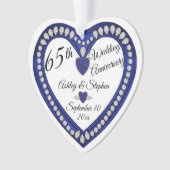 Sapphire Diamond Keepake zum 65. Geburtstag Ornament (Vorderseite)
