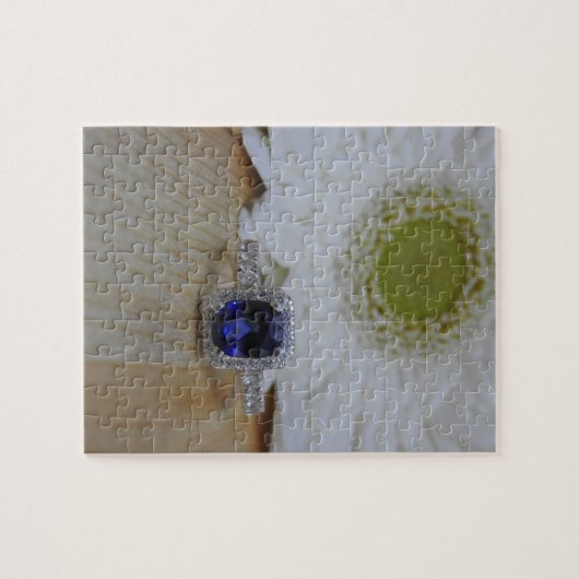 Sapphire Diamond Verlobung Ring Jigsaw Puzzle (Horizontal)
