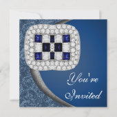 Sapphire Diamonds Party Einladung (Vorderseite)