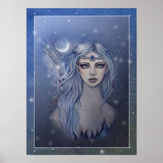 Sapphire Fairy Fantasy Art Poster (Vorne)