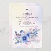 Sapphire Floral Einladung (Vorne/Hinten)