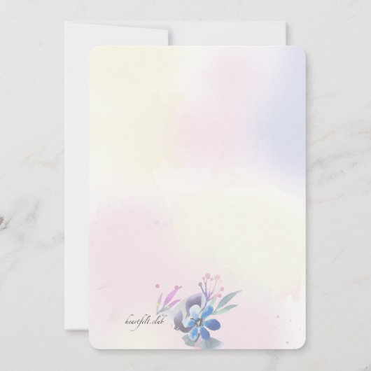 Sapphire Floral Einladung (Rückseite)