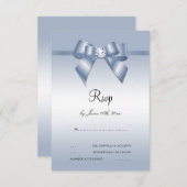 Sapphire Gem Bow & Ribbon 45 Jahre Hochzeit RSVP Karte (Vorne/Hinten)