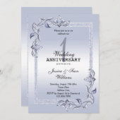 Sapphire Gem & Glitzer & 1. Hochzeit Einladung (Vorne/Hinten)