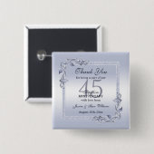Sapphire Gem & Glitzer 45. Hochzeitstag Button (Vorne & Hinten)