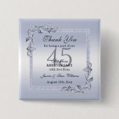 Sapphire Gem & Glitzer 45. Hochzeitstag Button (Vorderseite)