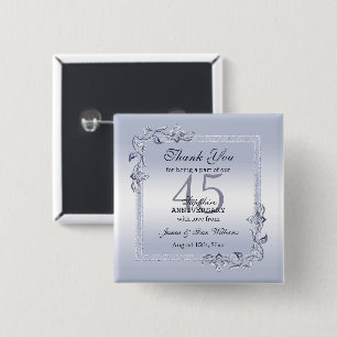 Sapphire Gem & Glitzer 45. Hochzeitstag Button
