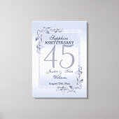 Sapphire Gem & Glitzer 45. Hochzeitstag Leinwanddruck (Vorderseite)