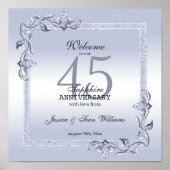 Sapphire Gem & Glitzer 45. Hochzeitstag Poster (Vorne)