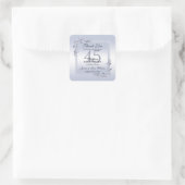 Sapphire Gem & Glitzer 45. Hochzeitstag Quadratischer Aufkleber (Tasche)