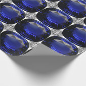 Sapphire Gemstone Blue Geschenkpapier (Ecke)