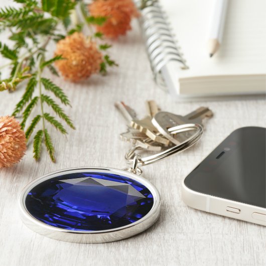 Sapphire Gemstone Blue Schlüsselanhänger (Seite)