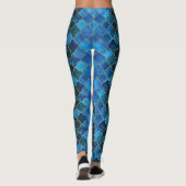 Sapphire Gemstone & Gold marokkanisches Fliesenmus Leggings (Rückseite)