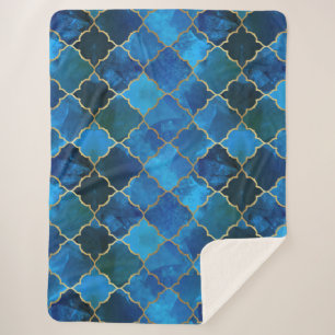 Sapphire Gemstone & Gold marokkanisches Fliesenmus Sherpadecke