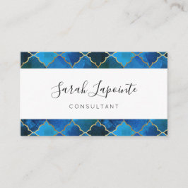 Sapphire Gemstone & Gold marokkanisches Fliesenmus Visitenkarte