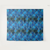 Sapphire Gemstone & Gold marokkanisches Fliesenmus Wandteppich (Vorderseite (Horizontal))