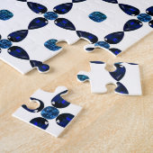 Sapphire Gemstone Kunst, Blau Puzzle (Seite)