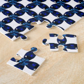 Sapphire Gemstone Kunst, Blau Puzzle (Seite)