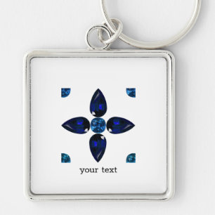Sapphire Gemstone Kunst, Blau Schlüsselanhänger